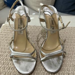 Jimmy Choo Silver 4” Heels 37.5